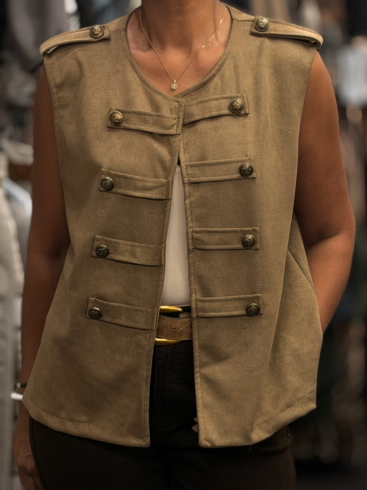 SLOANE-SUEDE MILITARY WASITCOAT