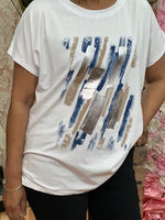 Load image into Gallery viewer, FOIL BRUSHSTROKE TEE-
