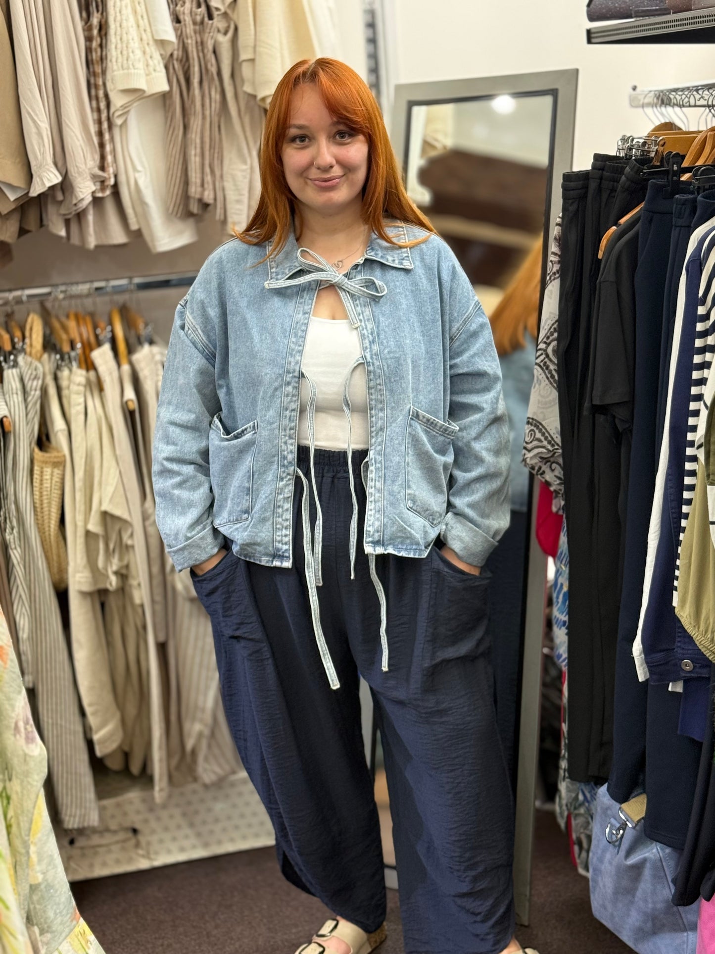 MILEY-TIES  FRONT DENIM JACKET