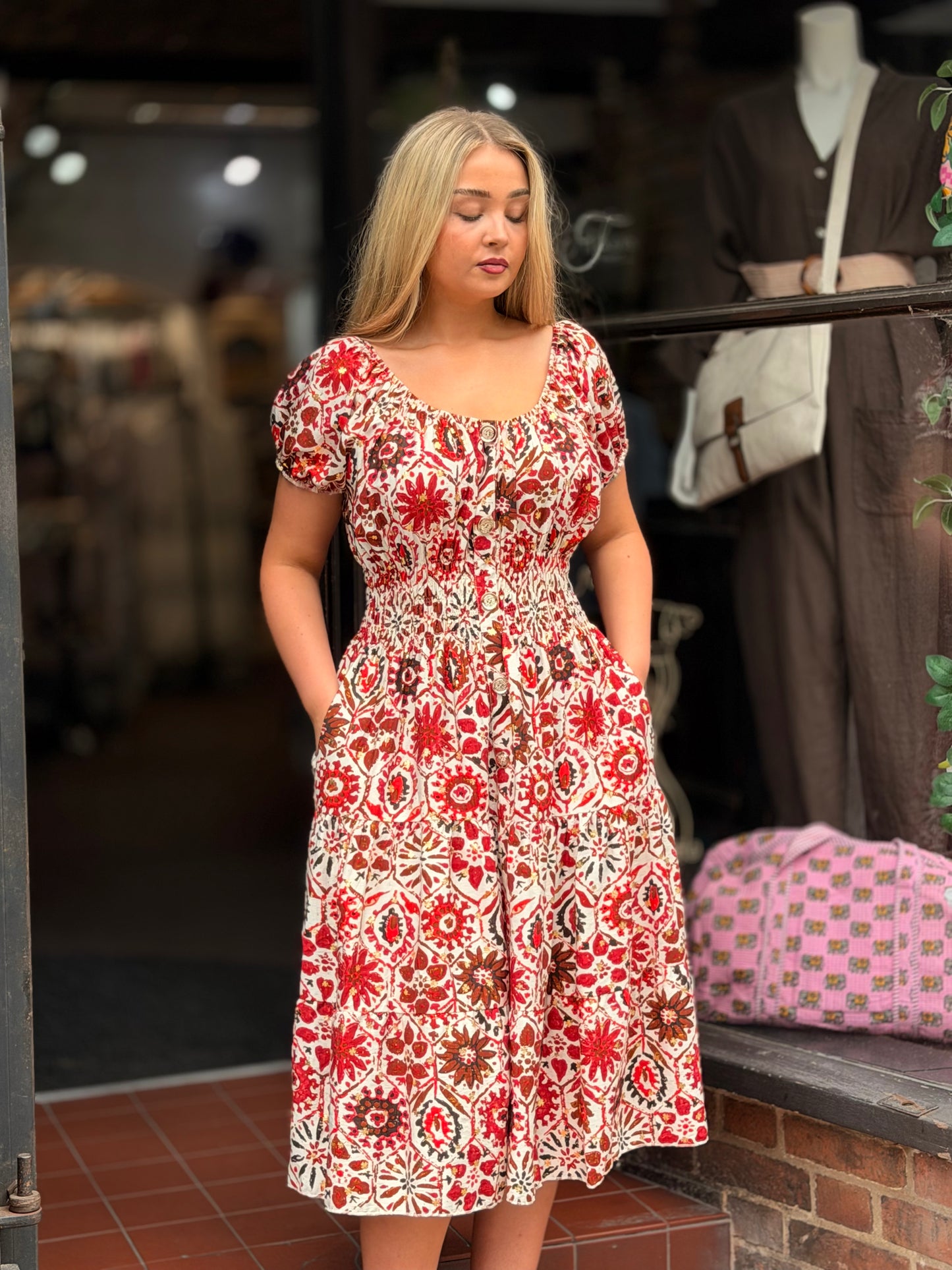 KAT-BARDOT DIAMANTE MIDI DRESS