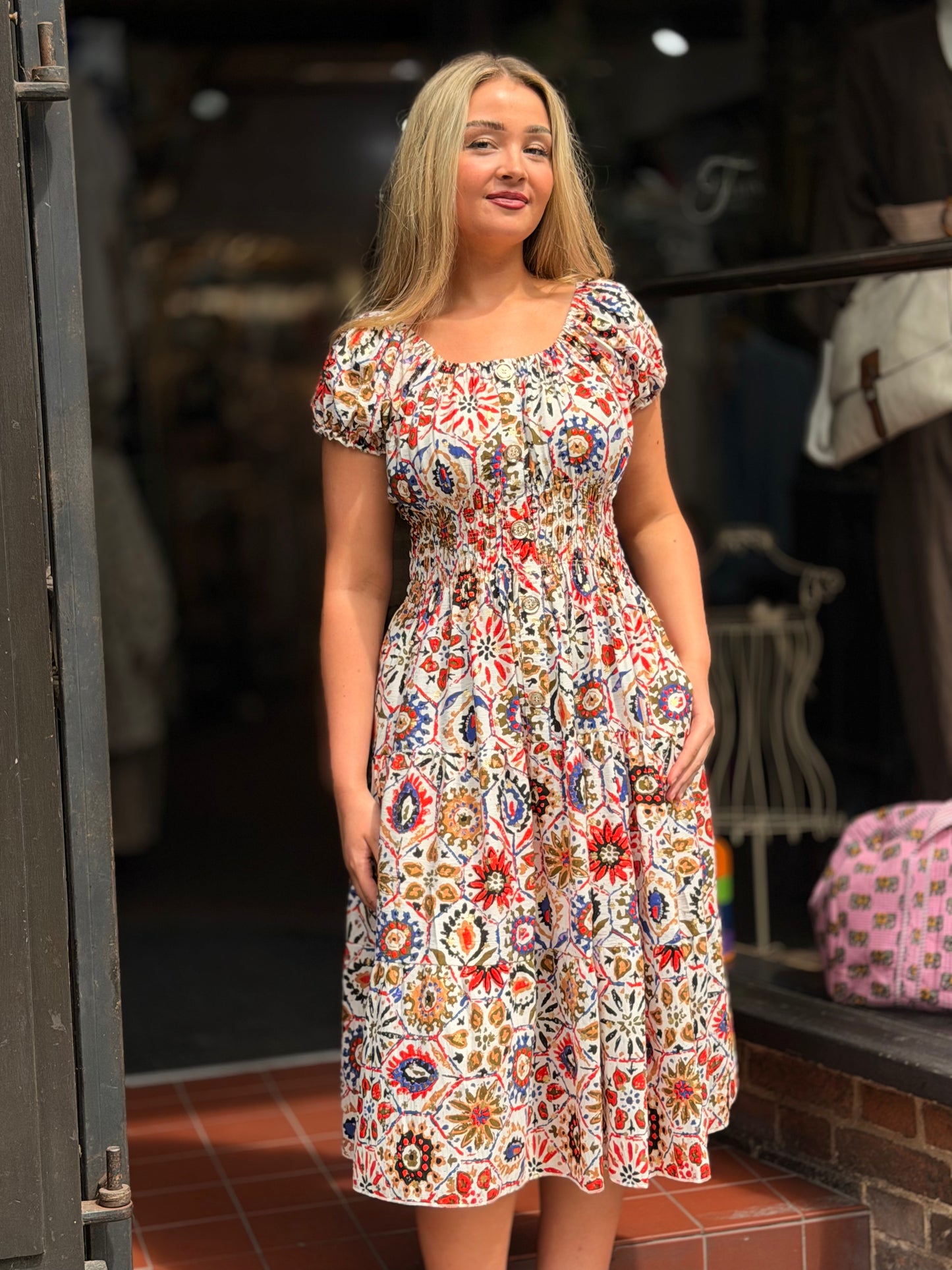 KAT-BARDOT DIAMANTE MIDI DRESS