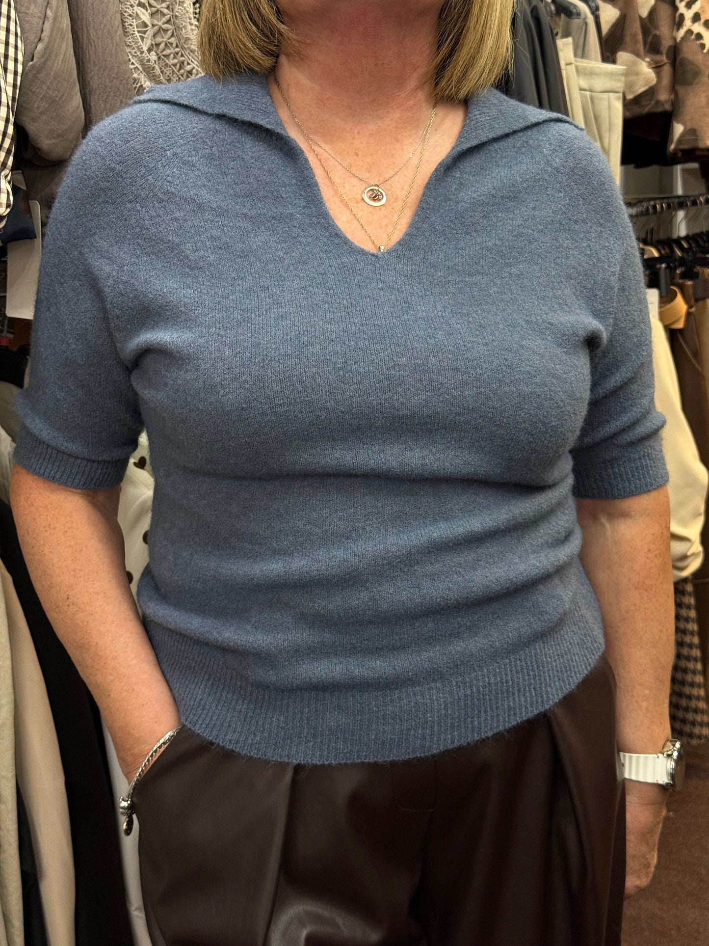 COCO-COLLAR V S/S SUPERSOFT JUMPER