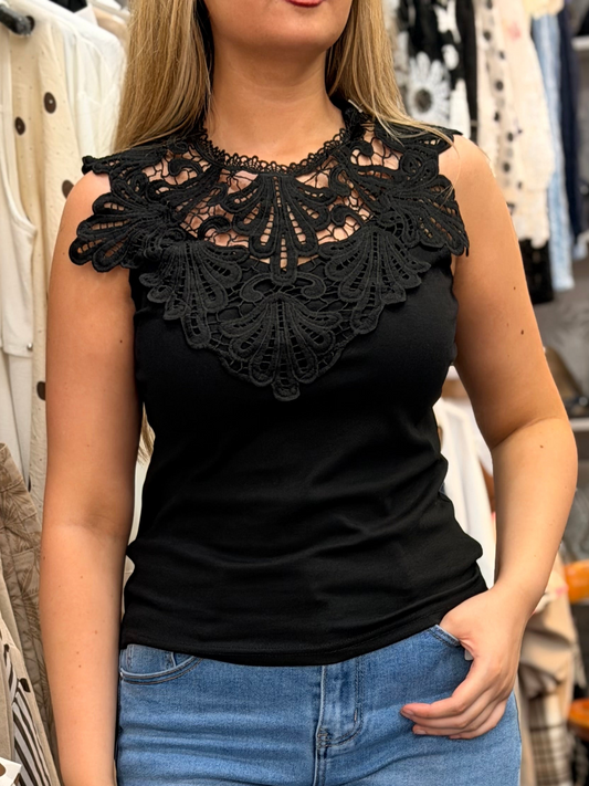 ESME-CROCHET FRILL VEST TOP