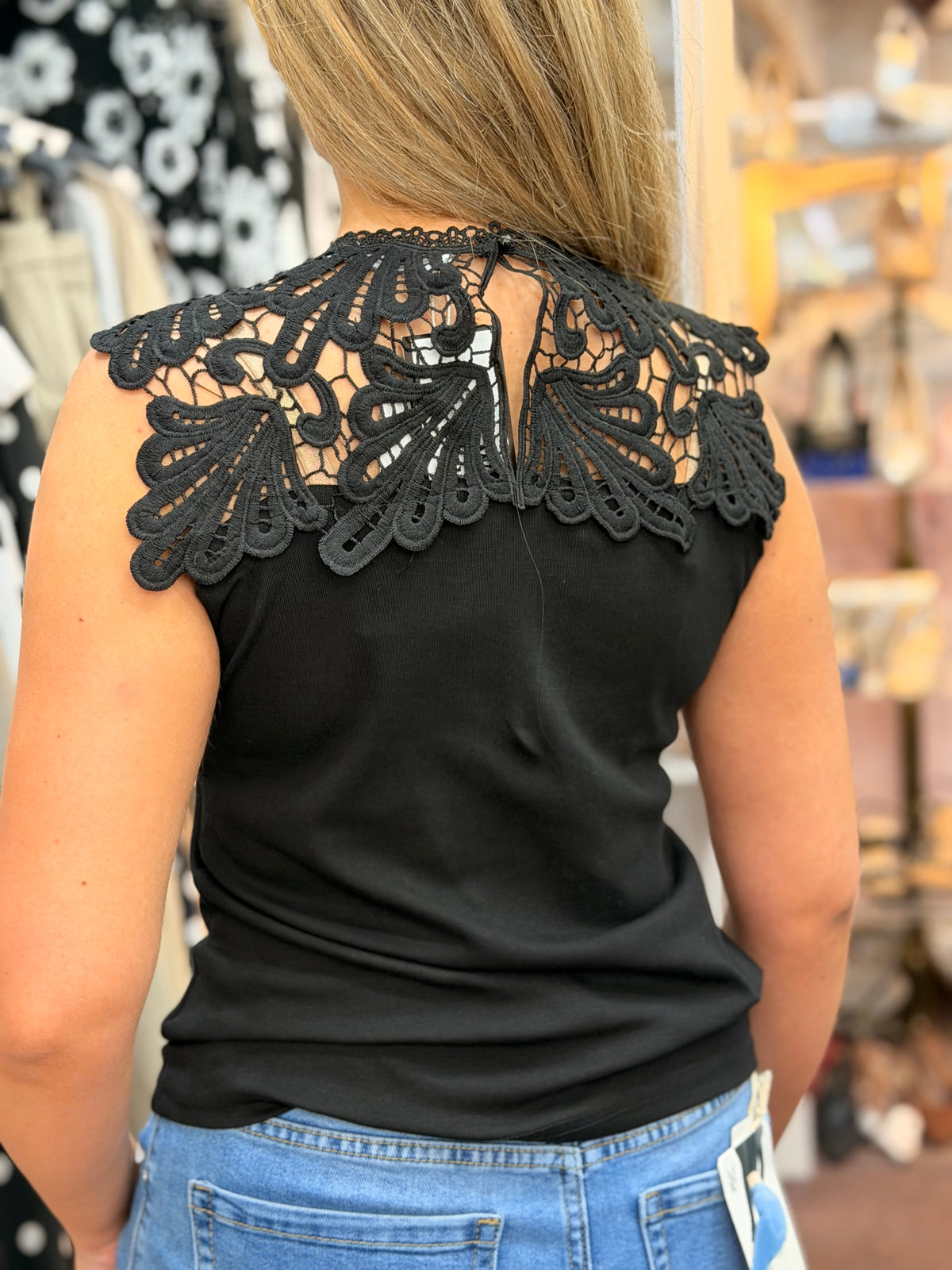 ESME-CROCHET FRILL VEST TOP