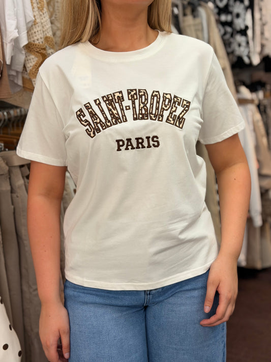 SLOGAN TEE-ST TROPEZ ANIMAL PARIS TEE