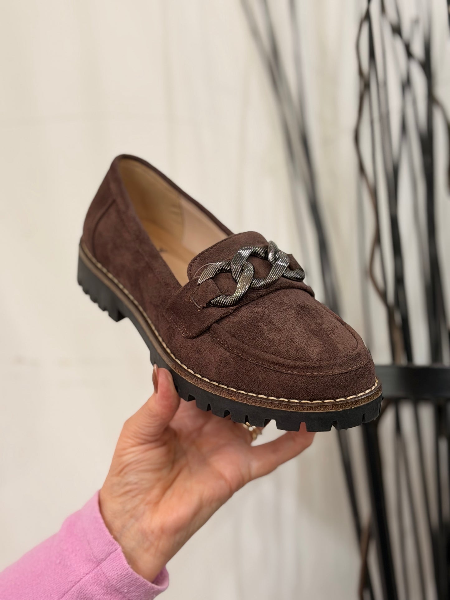 ADELINE- CHOCOLATE SUEDETTE LOAFER