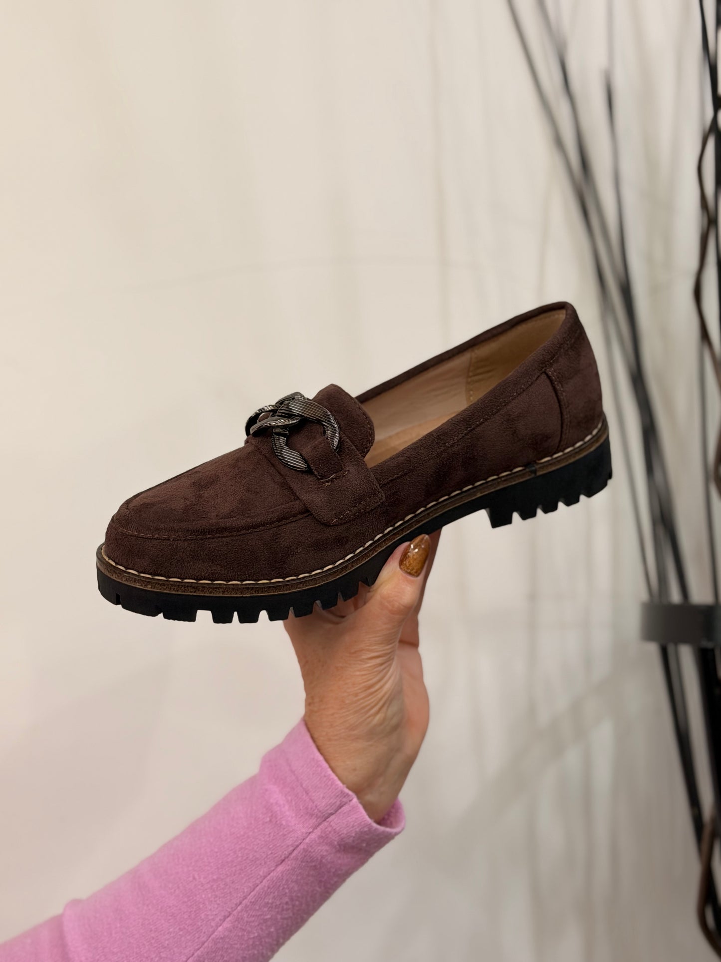 ADELINE- CHOCOLATE SUEDETTE LOAFER