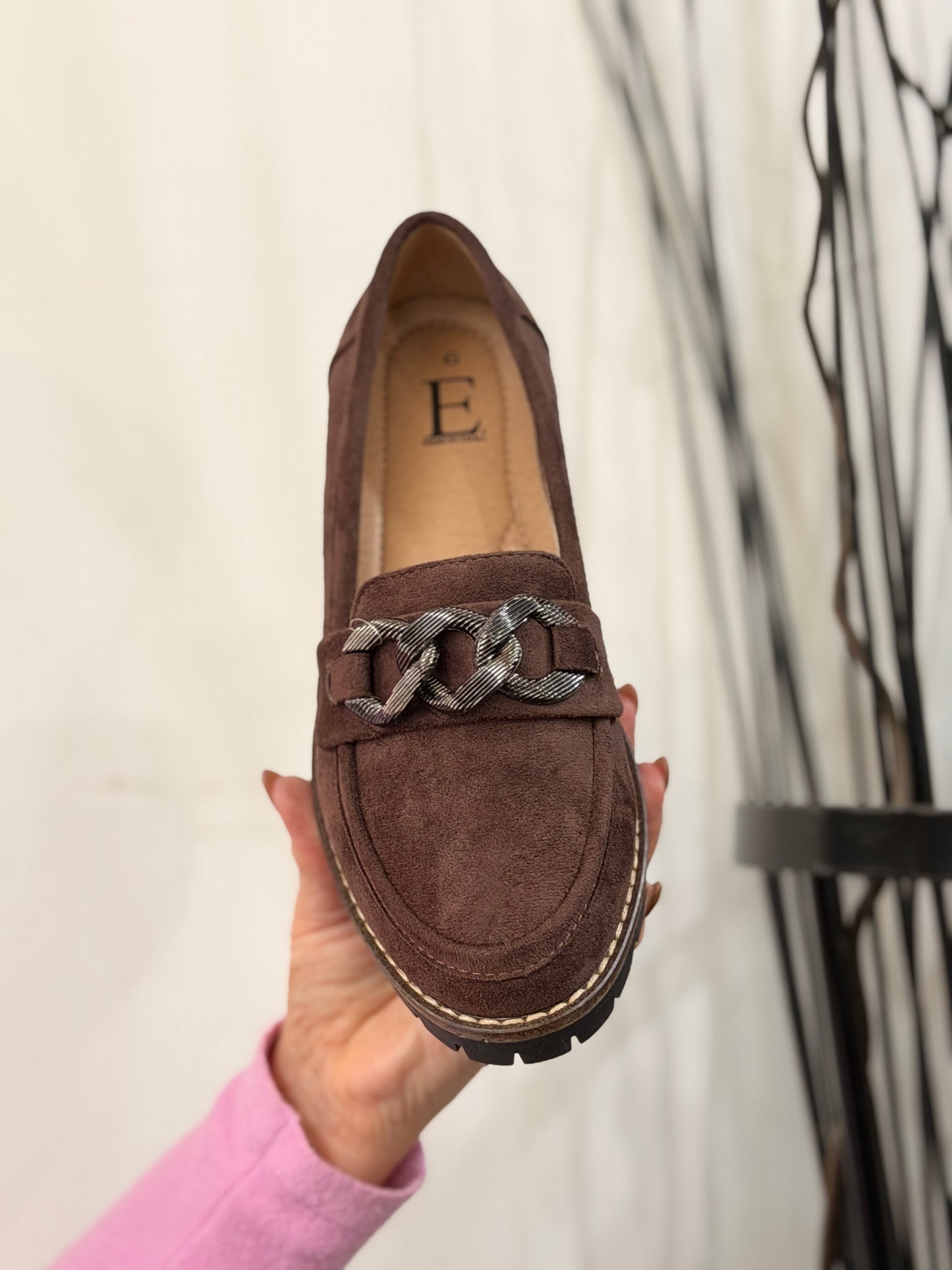 ADELINE- CHOCOLATE SUEDETTE LOAFER