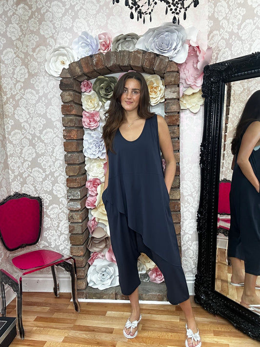 JERSEY JUMPSUIT -NAVY -