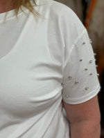 Load image into Gallery viewer, CURVY/C DIAMANTE TEE-WHITE
