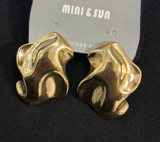 GOLD HAMMER DISCS EARINGS