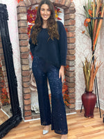 Load image into Gallery viewer, BELLA SEQUIN FIT/FLARE TROUSER
