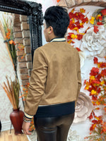 Load image into Gallery viewer, SUEDETTE BOMBER JACKET- SALE NOW
