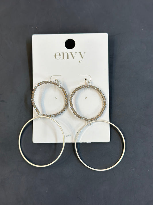 Envy Silver Circle Earrings-