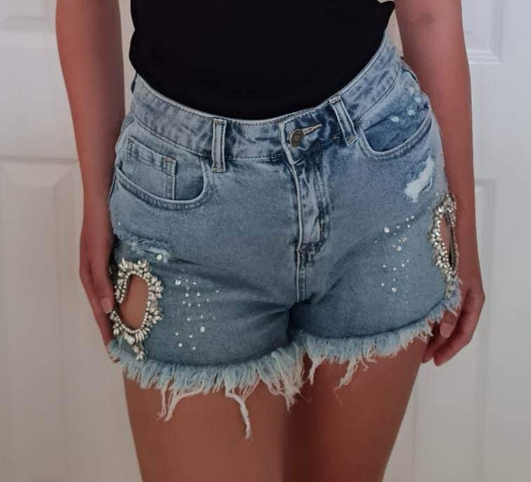 MAISIE HEART DENIM SHORT