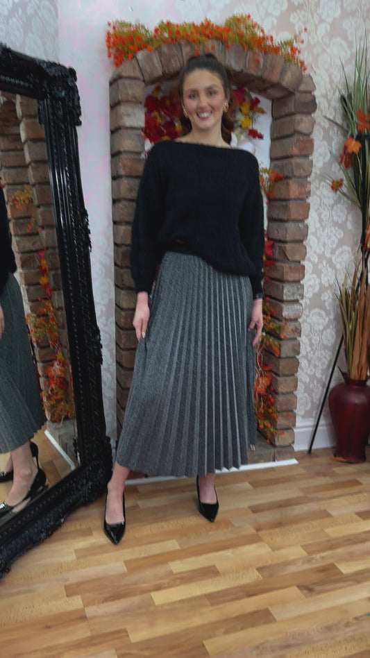 LUREX PLEATED SKIRT-