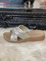 Load image into Gallery viewer, NIEVE  METALLIC XOVER MULE-GOLD- SUMMER SALE
