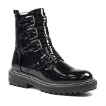 Load image into Gallery viewer, Lunar Panda Patent Ankle Boot- Black - SALE now
