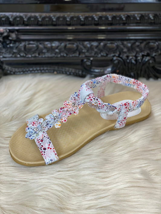 MUSTIQUE FLORAL STRAPPY SANDAL- MULTICOLOURED -SUMER SALE