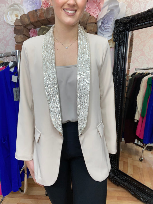 CELINE - Sequin Blazer- Cream -