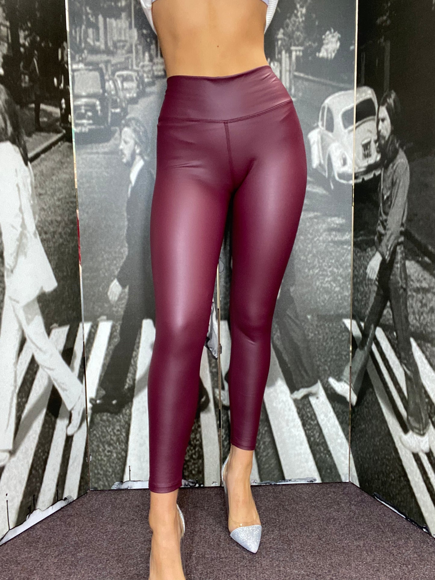 PU SANDY Leggings- BURG - BLACK FRIDAY