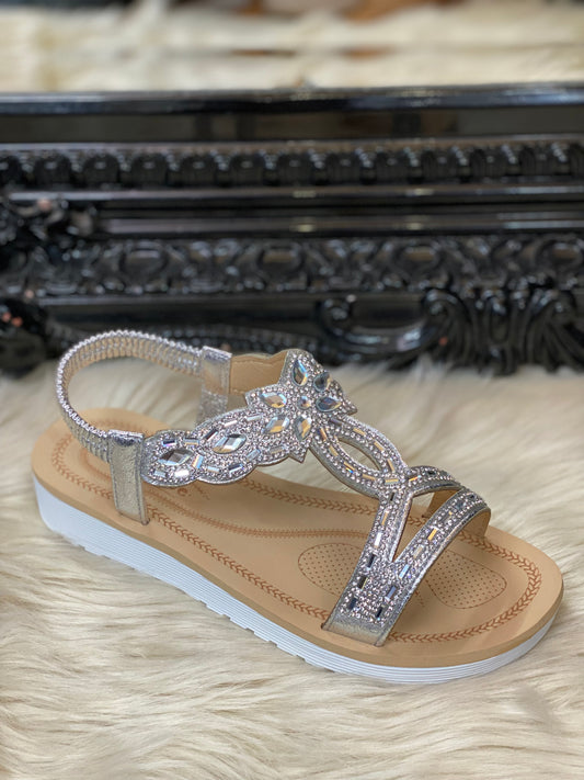 BOLONGA SPARKLE SANDAL-SILVER - SUMMER SALE
