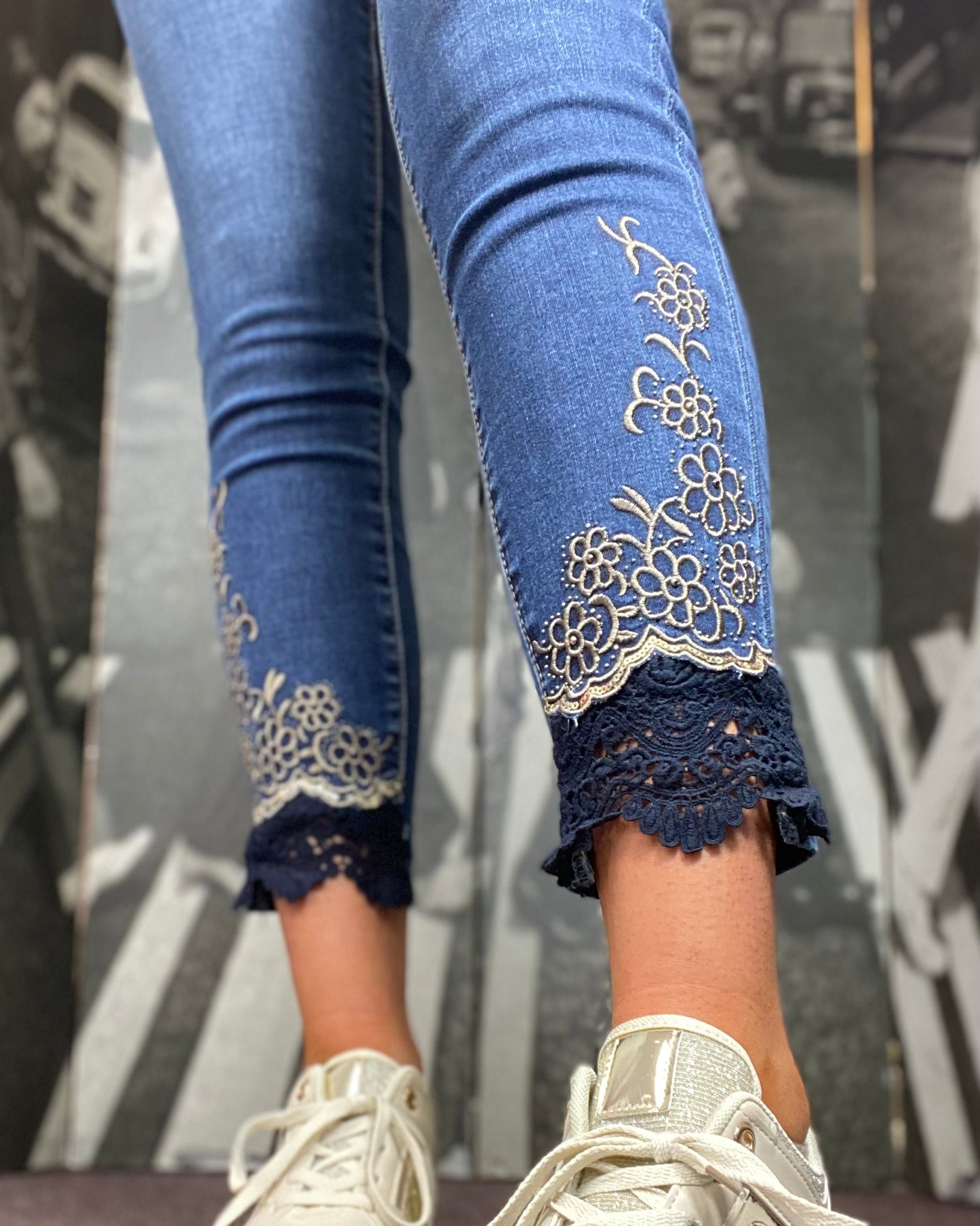 Zac & Zoe Jean -  Flower Lace Denim -  SALE