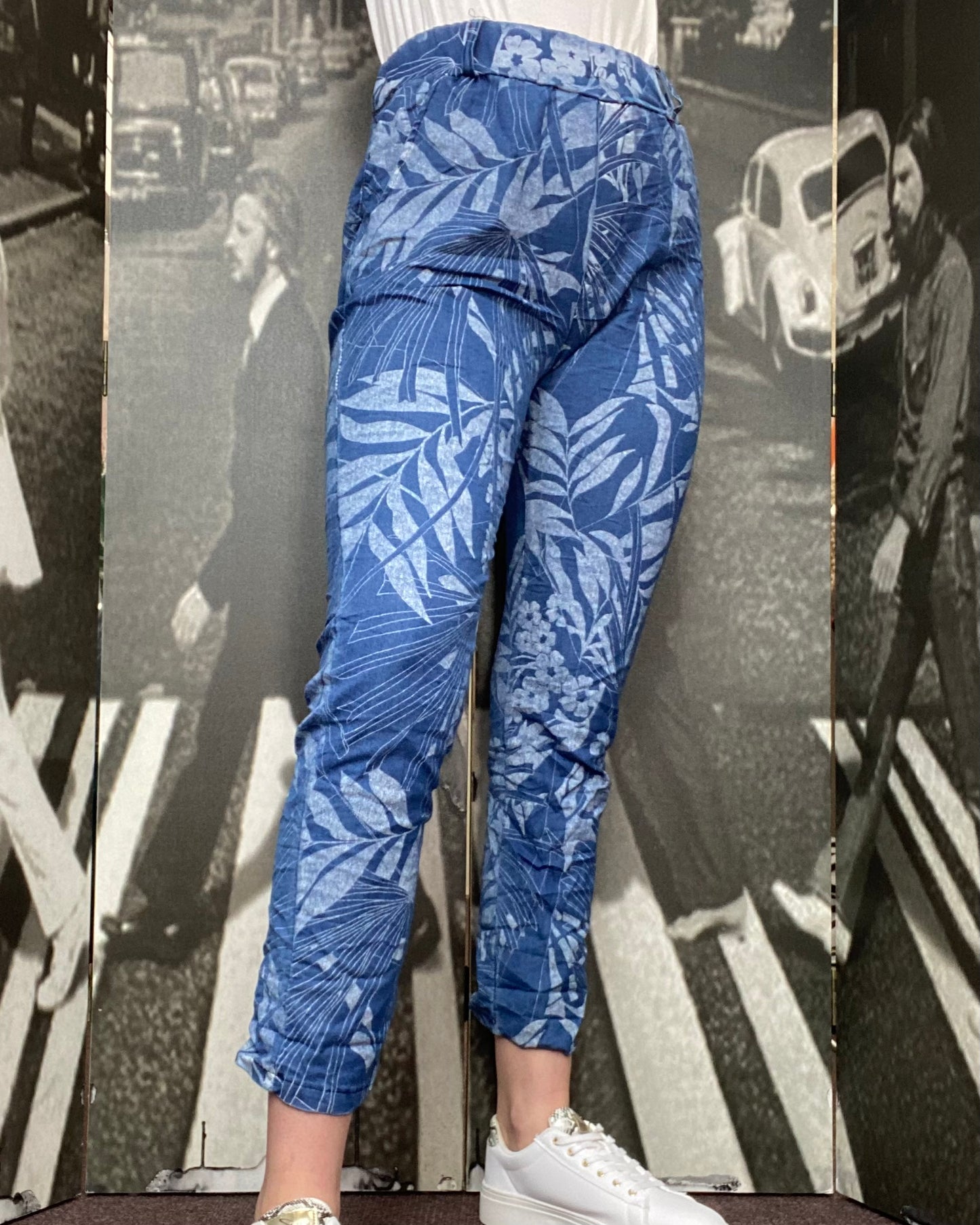 BOHO PRINT DENIM LOOK MAGIC - MID BLUE LEAF - #SALE10