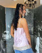 Load image into Gallery viewer, Silk Lace Cami Vest Top- Soft Pink
