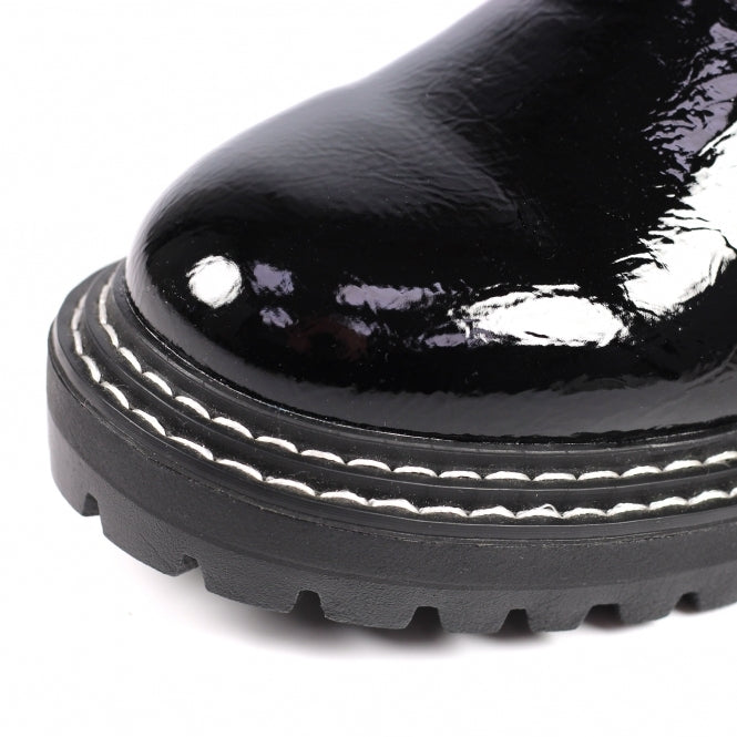 Lunar Panda Patent Ankle Boot- Black - SALE now