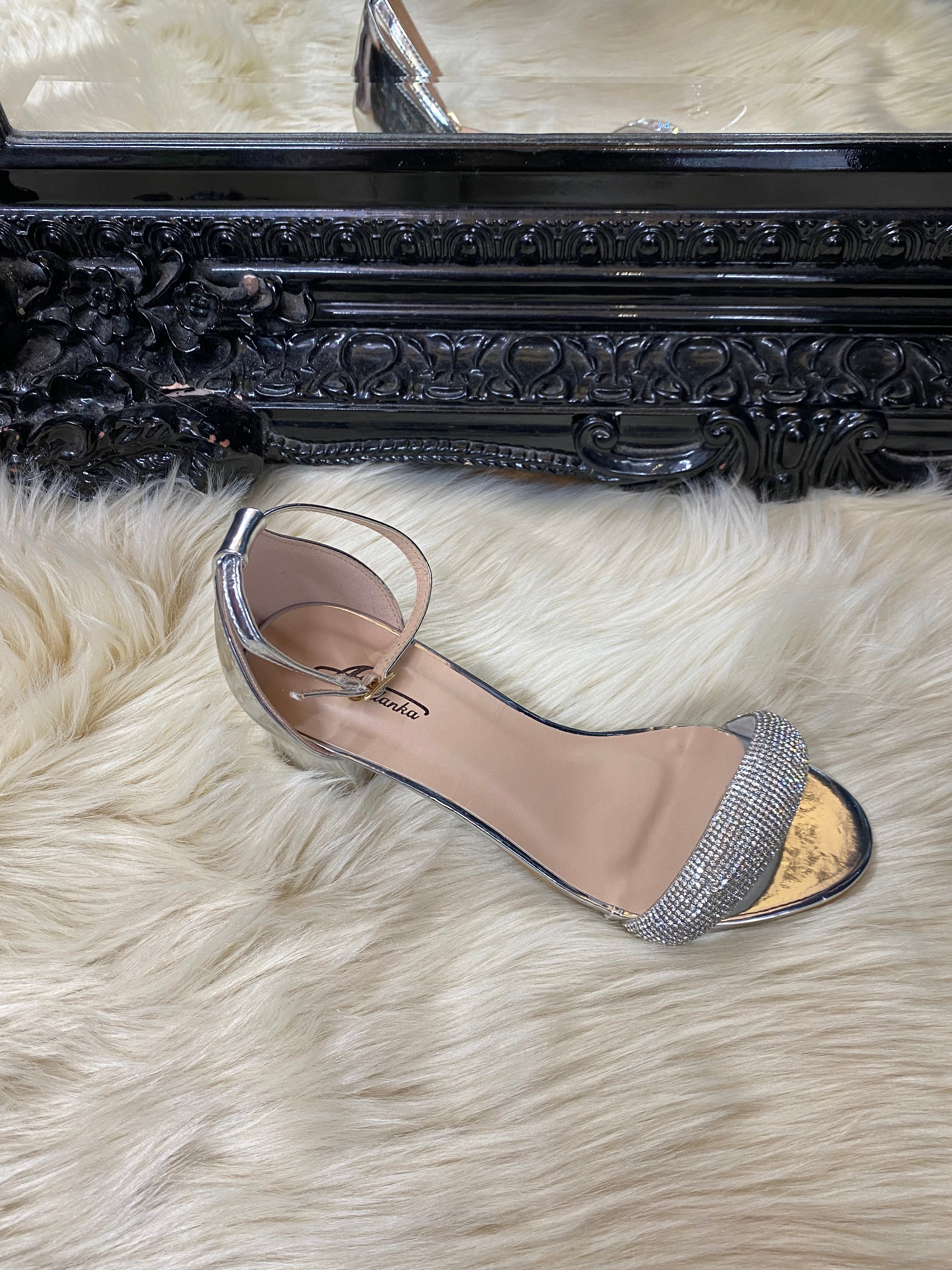 ANYA SILVER SHOE - ANKLE STRAP