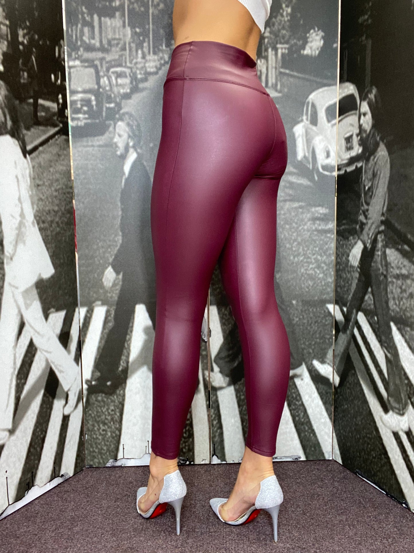 PU SANDY Leggings- BURG - BLACK FRIDAY