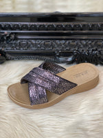 Load image into Gallery viewer, NIEVE METALLIC  XOVER MULE- PEWTER -SUMMER SALE
