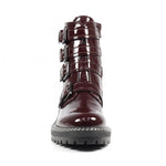 Load image into Gallery viewer, Lunar Panda Patent Ankle Boot- Burgundy -SALE OFF now
