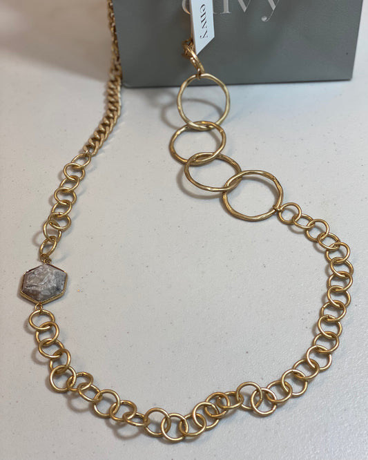 Envy Gold Hoops And Chain Necklace-SALE