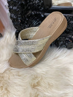 Load image into Gallery viewer, NIEVE  METALLIC XOVER MULE-GOLD- SUMMER SALE
