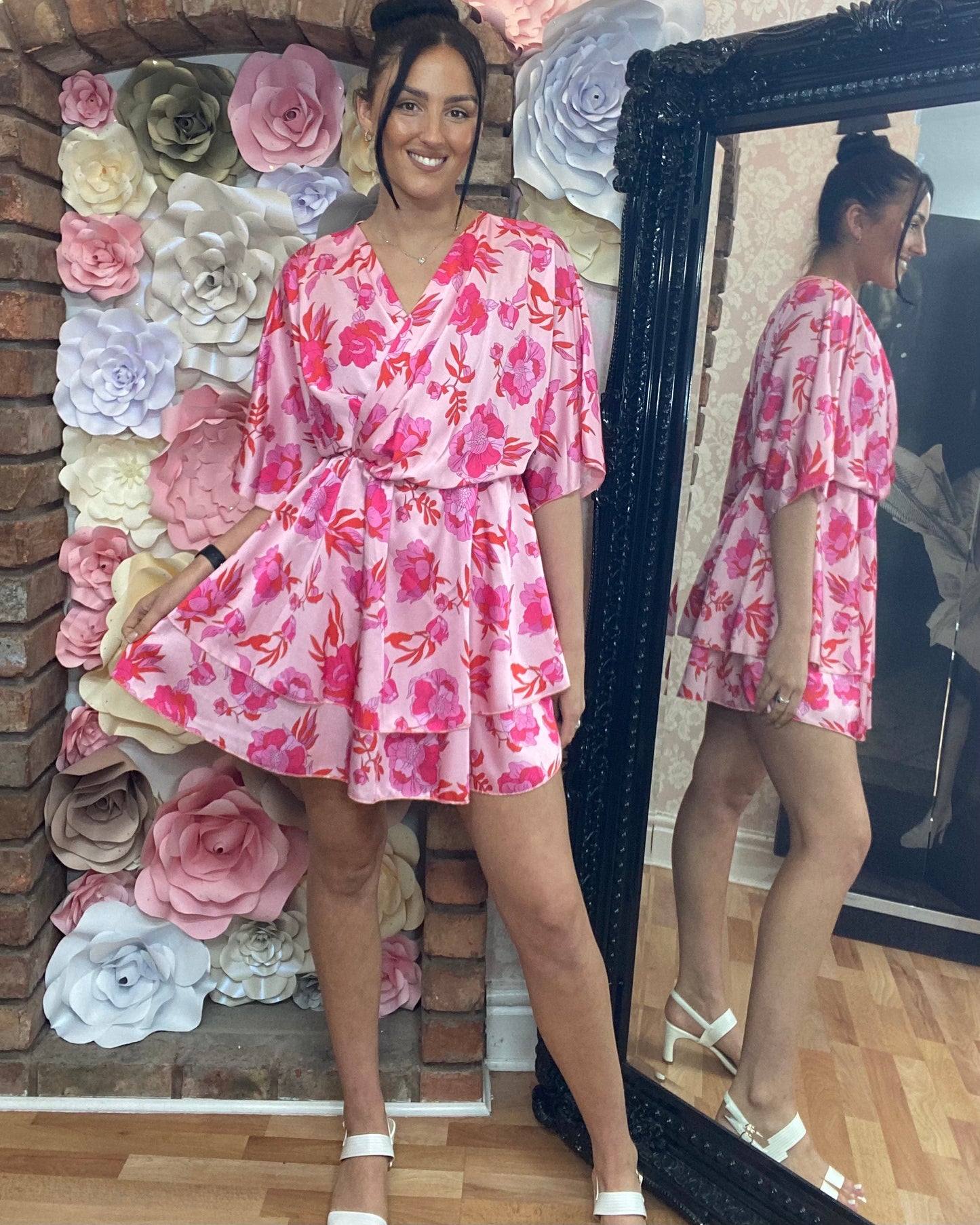 Lily Pink Patterned Dress -SUMMER SALE