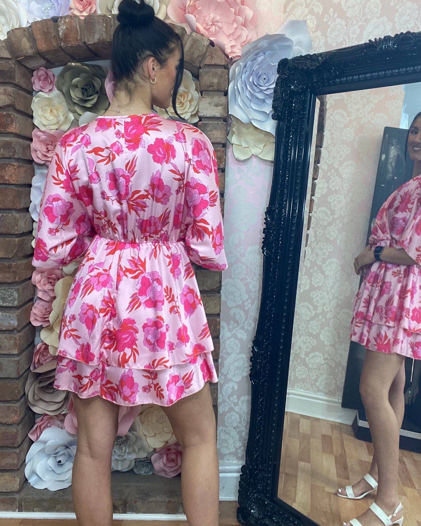 Lily Pink Patterned Dress -SUMMER SALE