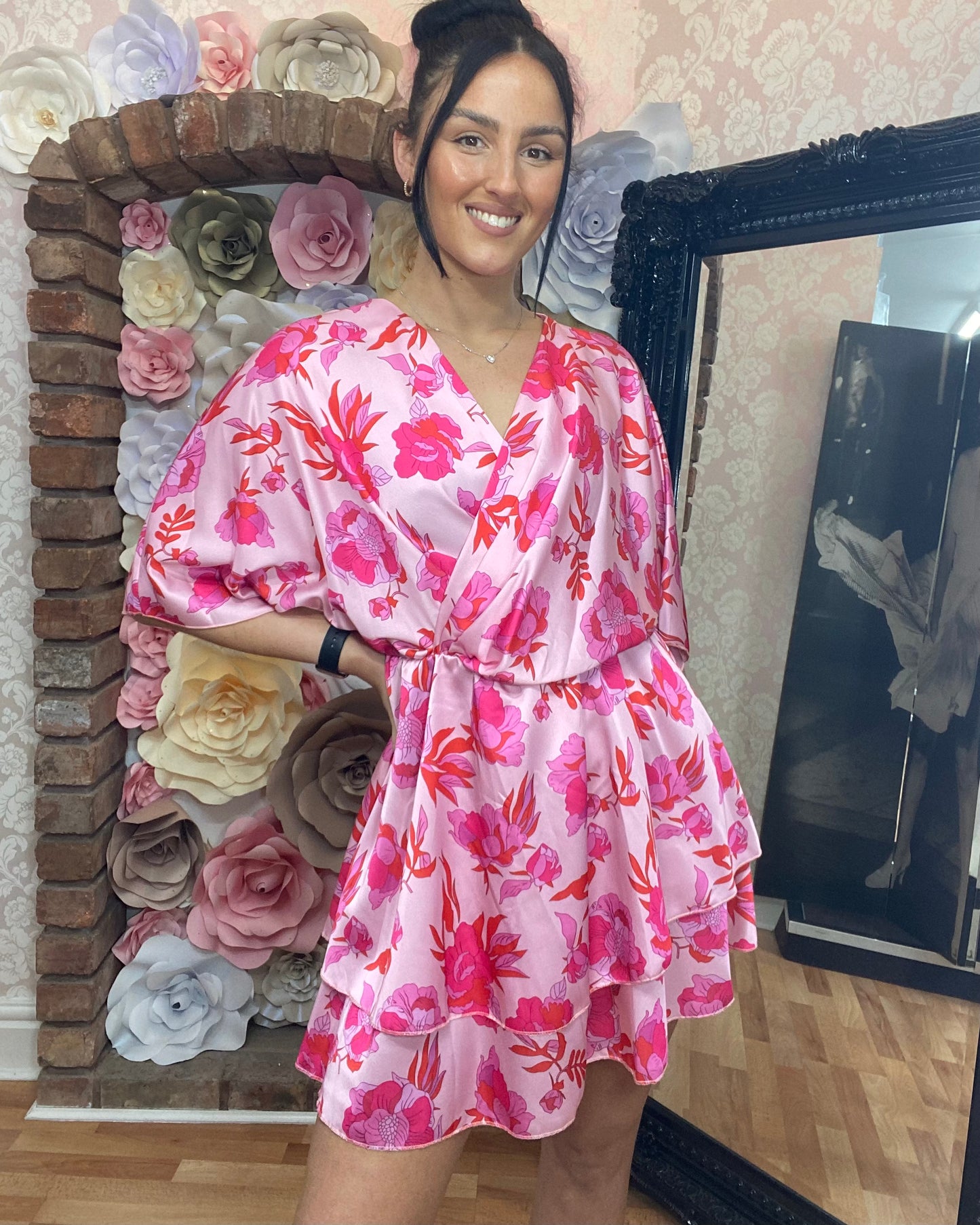 Lily Pink Patterned Dress -SUMMER SALE